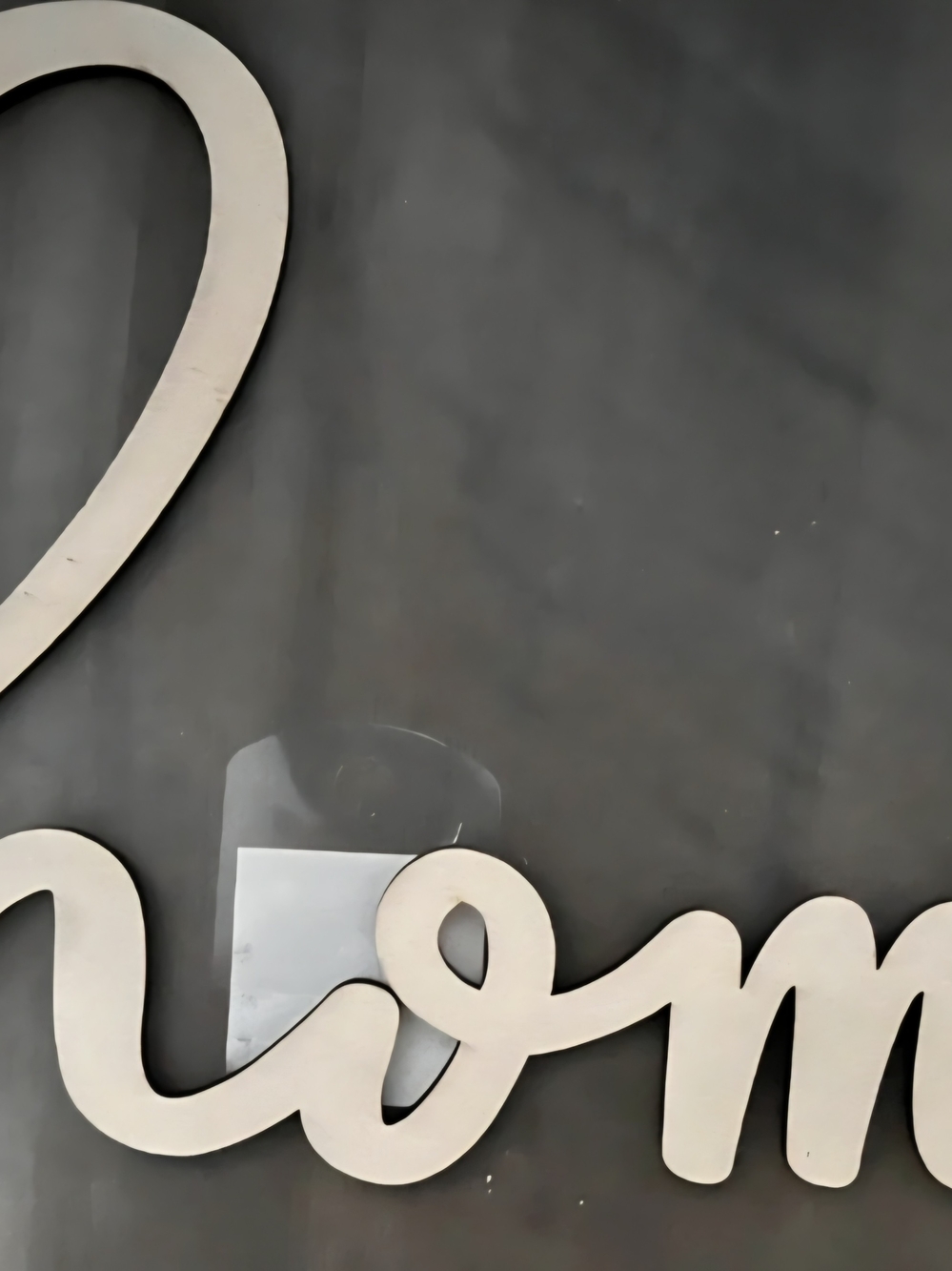 Makers Market Cream 'Home' Script Wall Sign